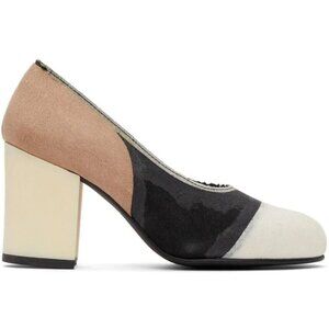 Comme des Garcons Colorblock Cowhide Heels 23.5 US 7 Multi Distressed Pumps $535